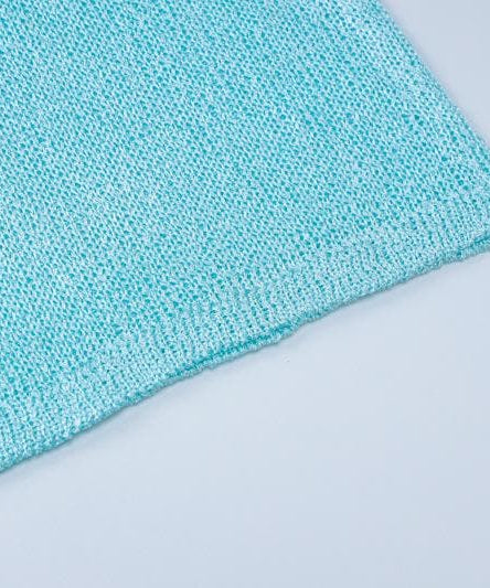 Aqua Shimmer Knit Mini Dress – Your Fall Layering & Party Essential