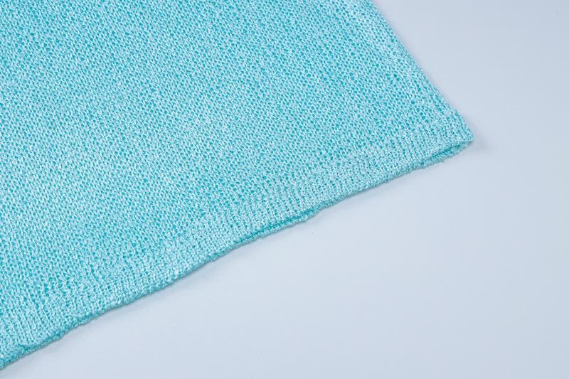 Aqua Shimmer Knit Mini Dress – Your Fall Layering & Party Essential