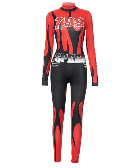 Fierce Flame '799' Speed Racer Jumpsuit for Women – Standout Fall & Halloween Style