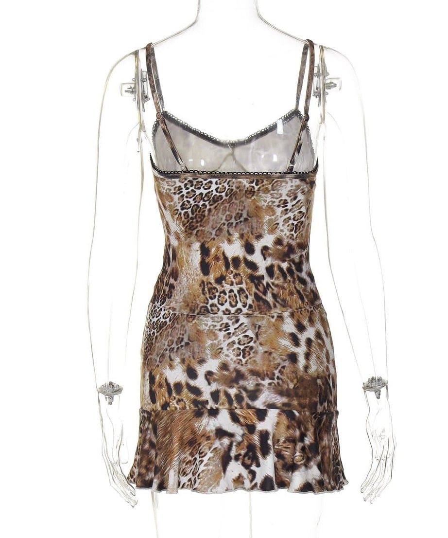 Fierce Fall Leopard Print Cami & Ruffle Mini Skirt Set | Y2K Night Out Ready