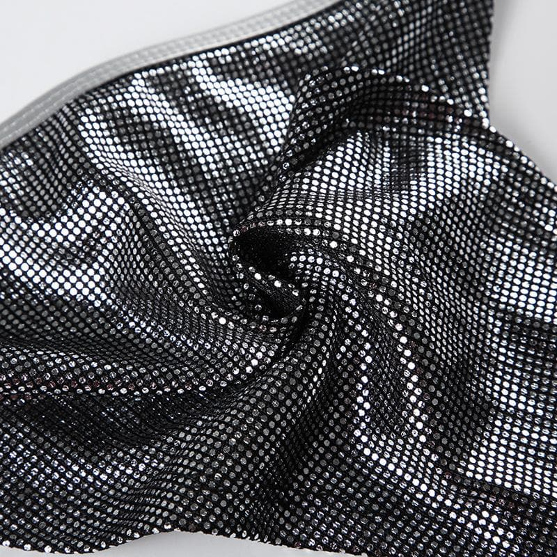 Dazzling Metallic Halter Bikini Set | Sparkle Tie-Side Swimwear for Resort & Parties