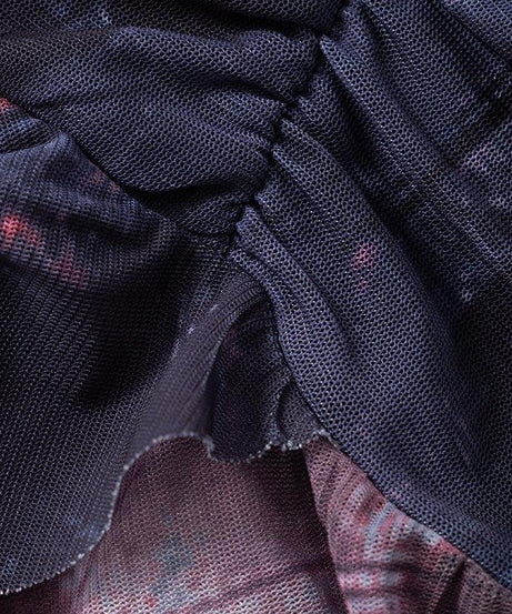 Bewitching Bloom Ruffle Cut-Out Mini Dress | Edgy Fall & Halloween Party Mesh Cami