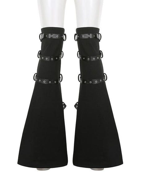 Unleashed Alt Goth Buckle & O-Ring Leg Warmers - Edgy Fall Street Style