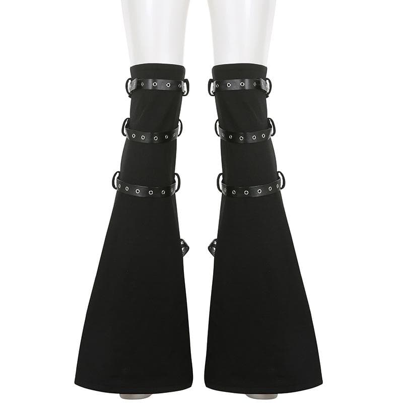 Unleashed Alt Goth Buckle & O-Ring Leg Warmers - Edgy Fall Street Style