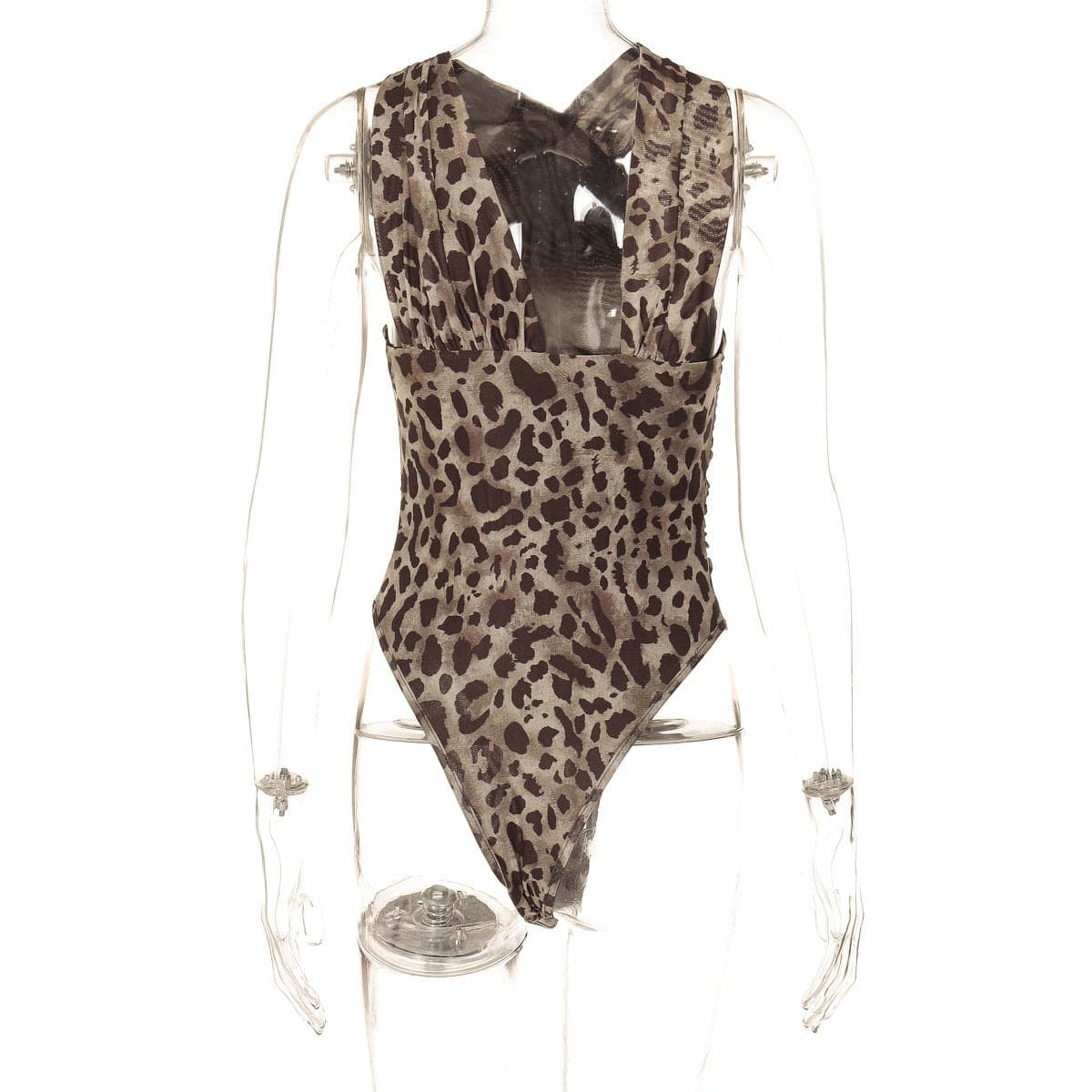 Fierce & Chic: Asymmetrical Leopard Print Ruched Bodysuit - Your Fall Party & Night Out Statement