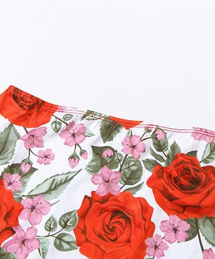 Romantic Red Rose Floral Cami & Maxi Skirt Set - Fall Chic Two-Piece Outfit for Women