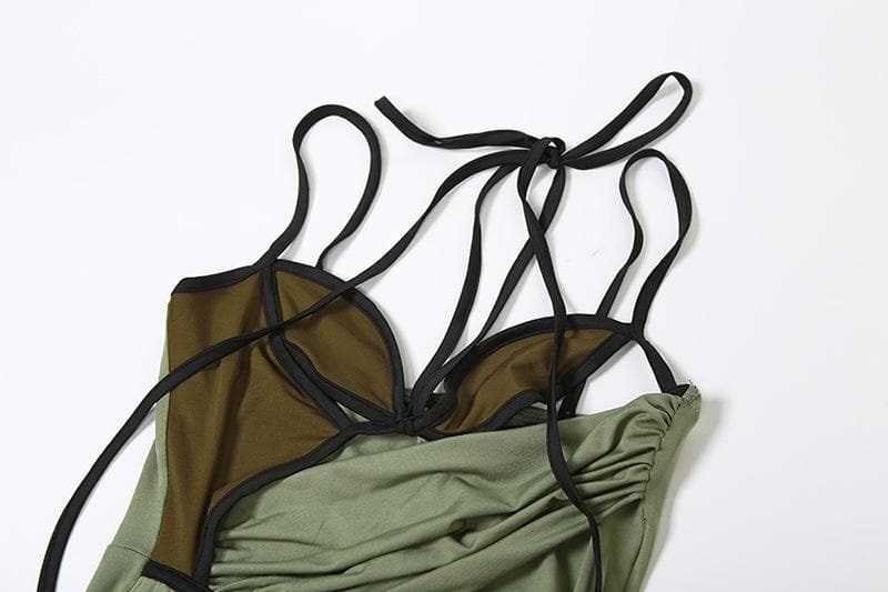 Olive Green Halter Cut-Out Maxi Dress - Your Daring Fall & Holiday Party Statement