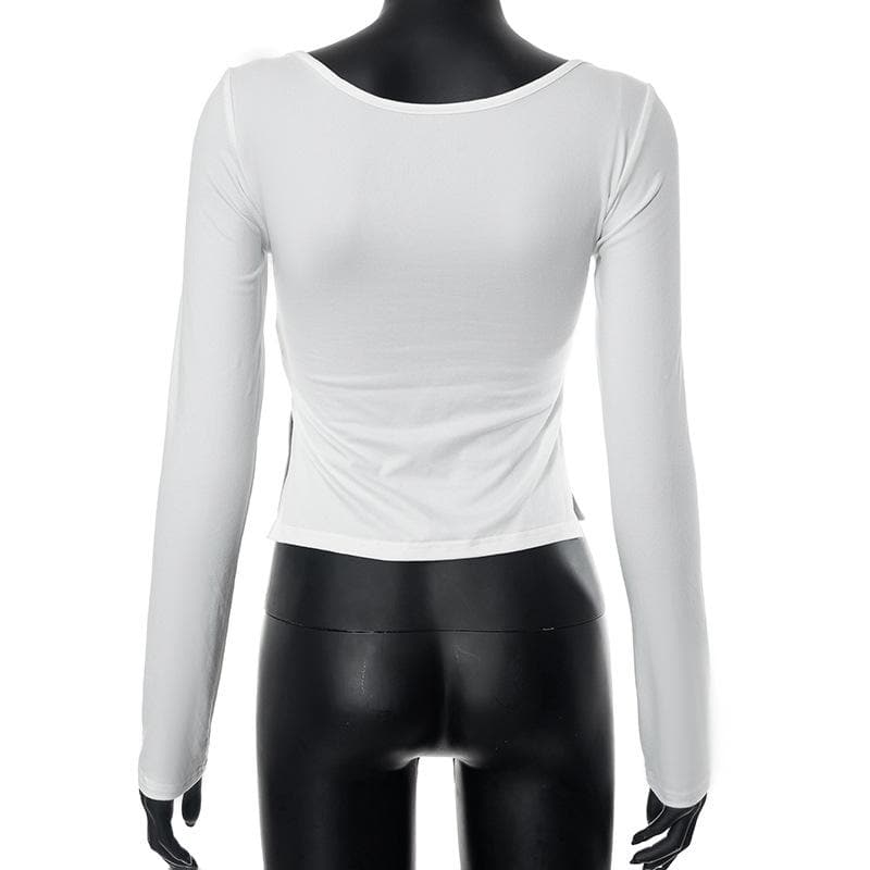 Fall Favorite Ruched Square Neck Long Sleeve Top | Flattering Bodycon Chic