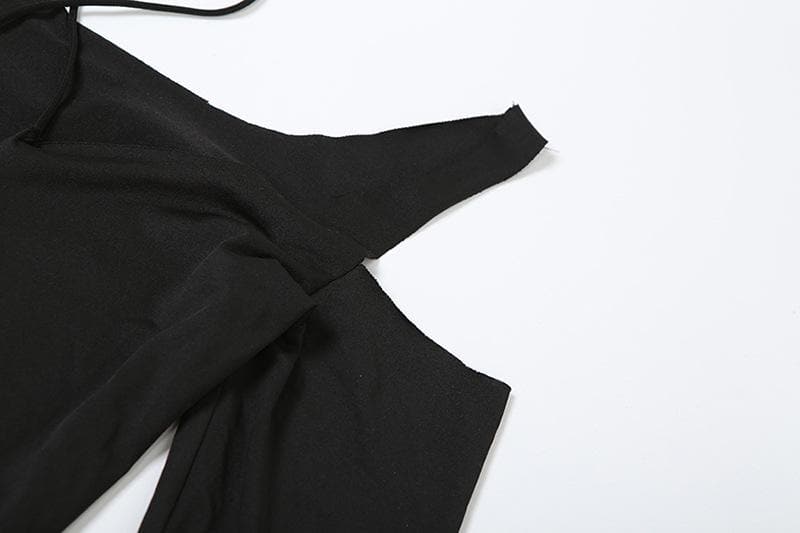 Showstopper Halter Cut-Out Maxi Dress - Edgy Black Bodycon for Fall & Holiday Parties