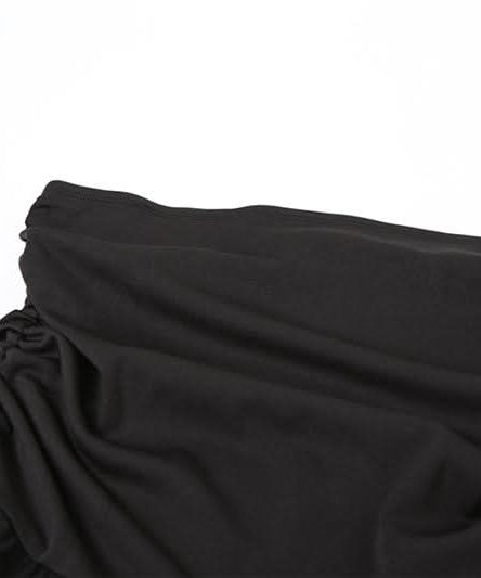 Dramatic Gothic High-Low Mesh Skirt - Fall Edgy Ruffle Maxi for Halloween