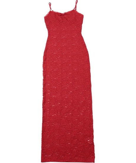 Sultry Red Lace Maxi Dress | Backless & Figure-Flattering for Fall & Holiday Glamour