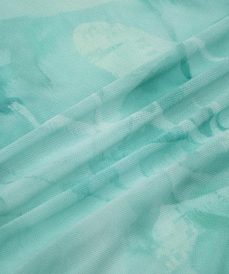 Ethereal Aqua Tie-Dye Mesh Maxi Dress - Ruched Cami & Mermaid Hem | Fall Getaway Chic