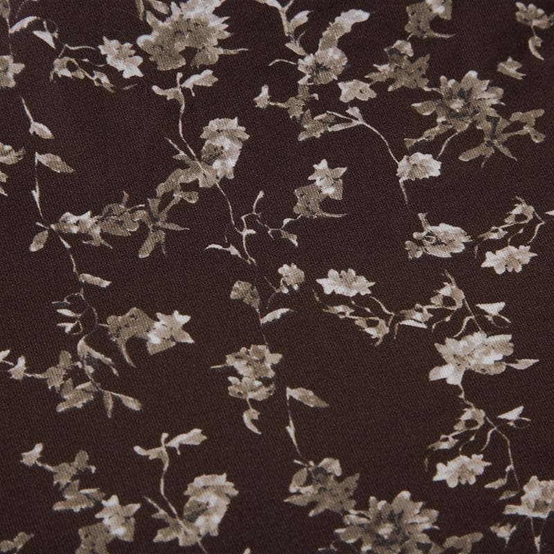 Autumn Bloom Brown Floral Sweetheart Top - Chic Puff Sleeve Ruffle Blouse