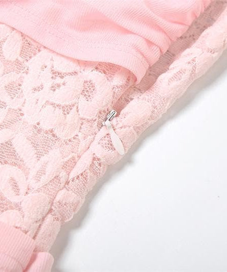 Stunning Pink Lace One-Shoulder Mini Dress with 3D Floral Appliques - Your Fall & Holiday Party Must-Have