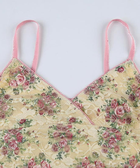 Romantic Rose Lace V-Neck Cami Top – Chic Fall Layering & Everyday Comfort