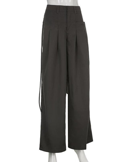 Fall Fashion Must-Have: High-Waisted Pleated Baggy Wide Leg Pants for Women - Y2K Street Style & Comfort