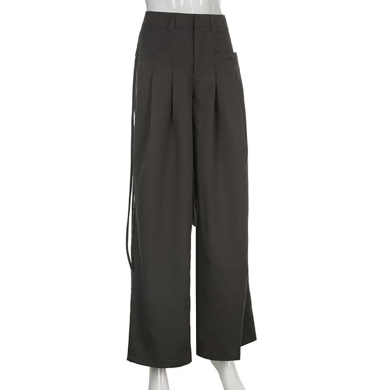 Fall Fashion Must-Have: High-Waisted Pleated Baggy Wide Leg Pants for Women - Y2K Street Style & Comfort