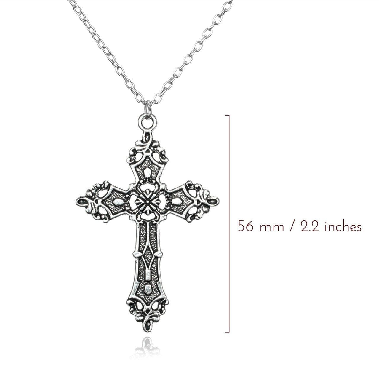 Elegant Vintage Silver Cross Necklace for Women - Ornate Faith Pendant, Perfect for Fall Style & Thoughtful Gifts
