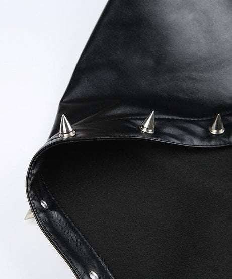 Fierce Spiked Faux Leather Bra Top - Halloween & Festival Ready Statement