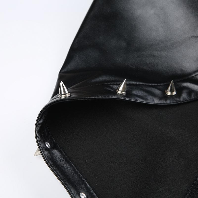 Fierce Spiked Faux Leather Bra Top - Halloween & Festival Ready Statement