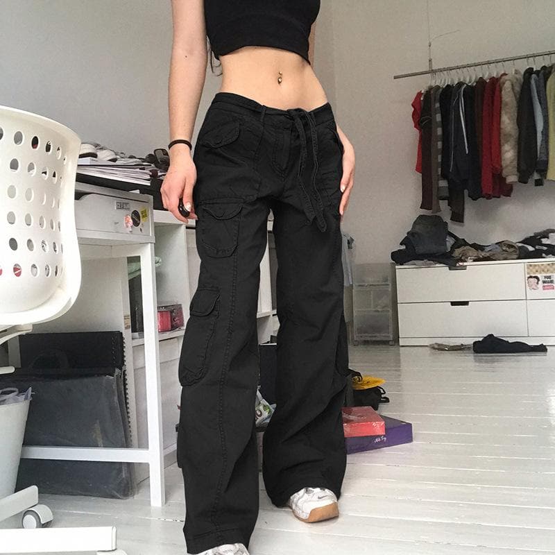 Y2K Revival Baggy Cargo Pants for Women - Effortless Fall Street Style