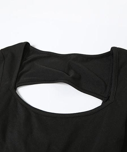 Fall Ready: Chic Black Square Neck Backless Flared Jumpsuit