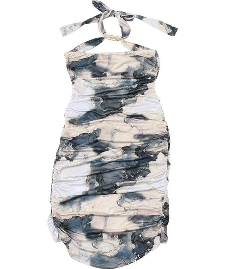 Statement Halter Cut-Out Midi Dress with Metallic Hardware – The Ultimate Fall Party Look