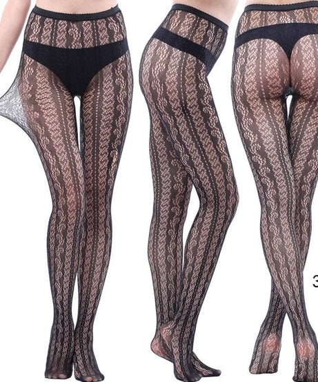 Fall & Holiday Glam: High-Waist Patterned & Fishnet Tights Collection - 12 Chic Styles