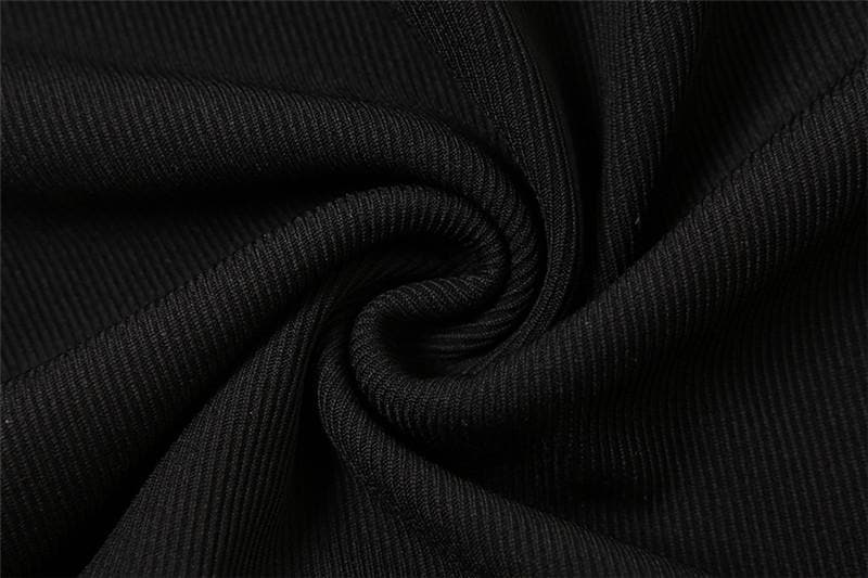 Edgy Sheer Mesh Patchwork Bodysuit - Long Sleeve Fall Nights & Halloween Chic