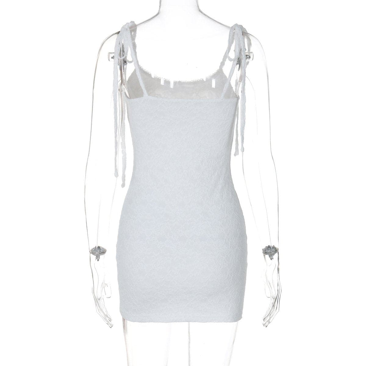 Delicate White Lace Tie-Shoulder Mini Dress - Your Essential for Fall Parties & Chic Nights Out