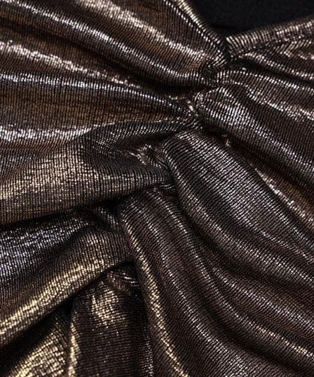 Radiant Liquid Bronze Halter Maxi Gown - Your Glamorous Pick for Holiday Parties & NYE