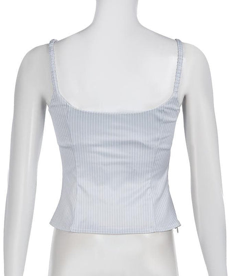 Sweetheart Striped Lace Cami Top with Bow - Perfect Fall Layering & Y2K Chic