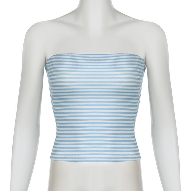 Effortless American Chic: Striped Strapless Tube Top - Your Fall Layering & Holiday Travel Essential