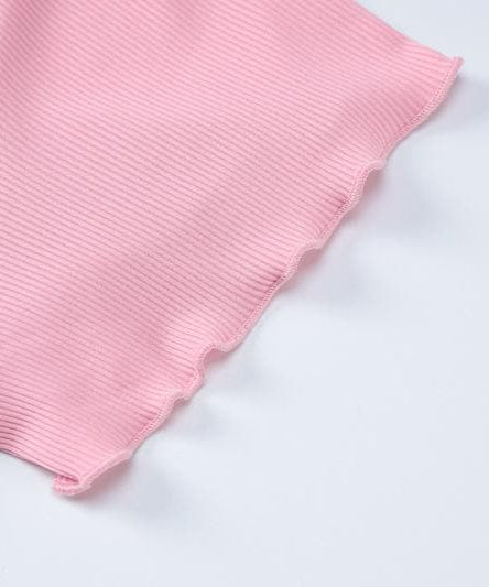 Cute Pink Ribbed Knit Mini Dress with Lettuce Trim - Fall Ready Style