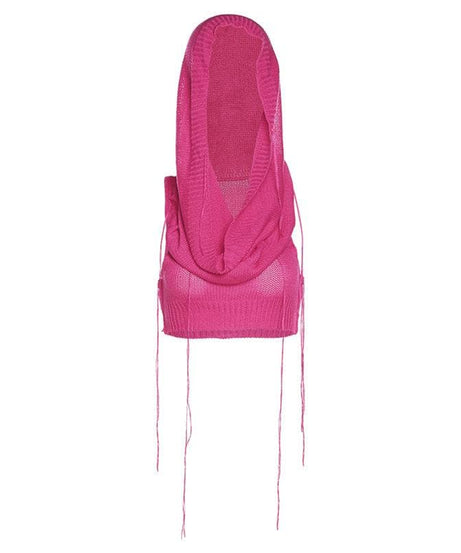 Edgy Knit Sleeveless Hooded Crop Top for Fall – Chic Streetwear Essential