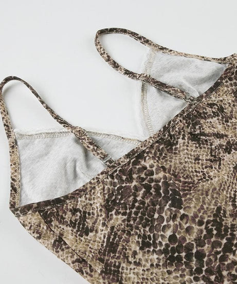 Wildly Chic: Snakeskin Print Lace Trim Cami with Bow | Fall & Beyond