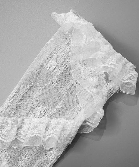 Spellbinding Gothic Lace Ruffle Thigh-High Stockings - Halloween & Dark Romance Essential