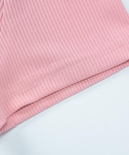 Blush Pink U-Neck Crop Top & Flared Pants Set: Cozy Chic for Fall Comfort & Athleisure