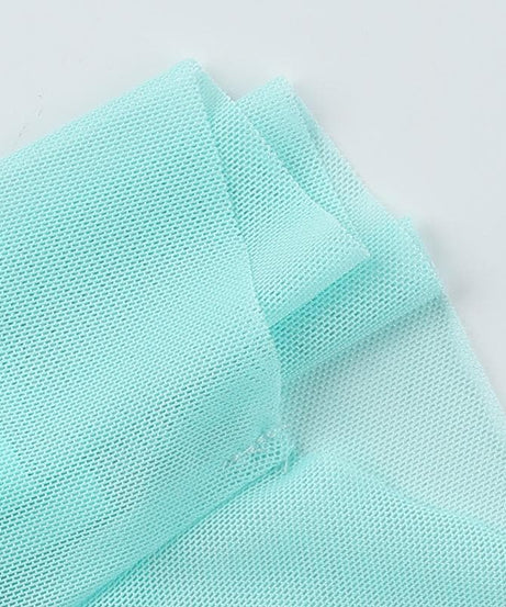 Whimsical Aqua Orchid Mesh Tube Top - Y2K Coquette Crop for Parties & Getaways