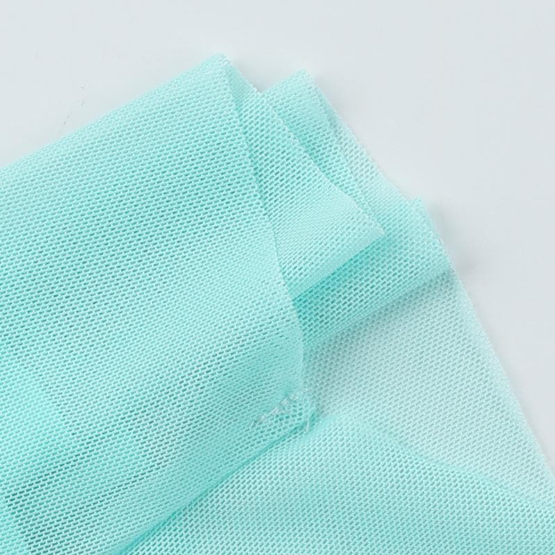 Whimsical Aqua Orchid Mesh Tube Top - Y2K Coquette Crop for Parties & Getaways