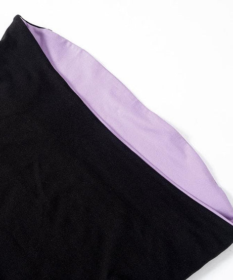 Effortless Fall Style: Lavender & Black 2-Way Backless Strapless Top – Your Chic Go-To