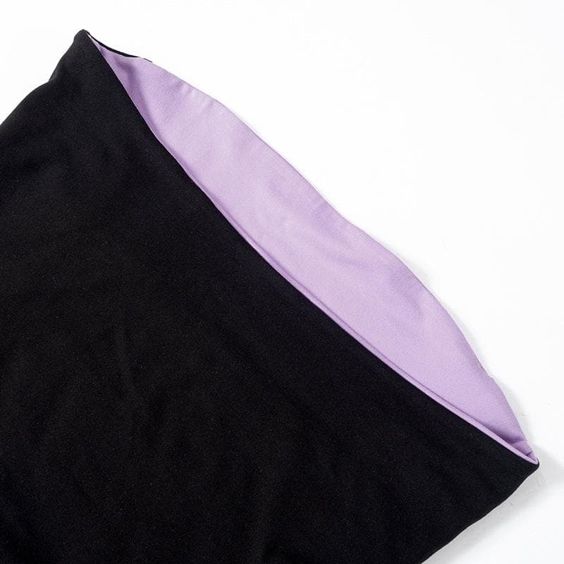 Effortless Fall Style: Lavender & Black 2-Way Backless Strapless Top – Your Chic Go-To