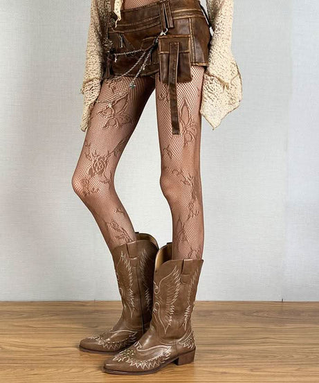 Gothic Butterfly Lace Fishnet Tights - Edgy Fall & Halloween Statement