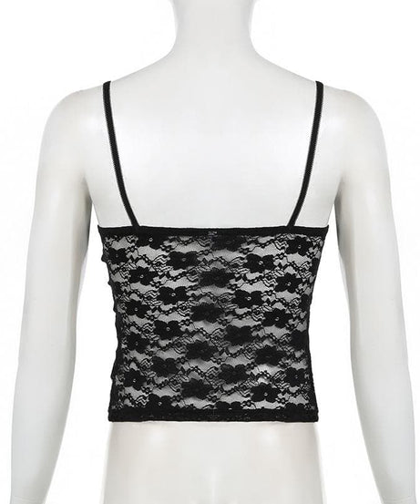 Romantic Grunge Lace Cami Top - Edgy Fall Style & Layering Essential