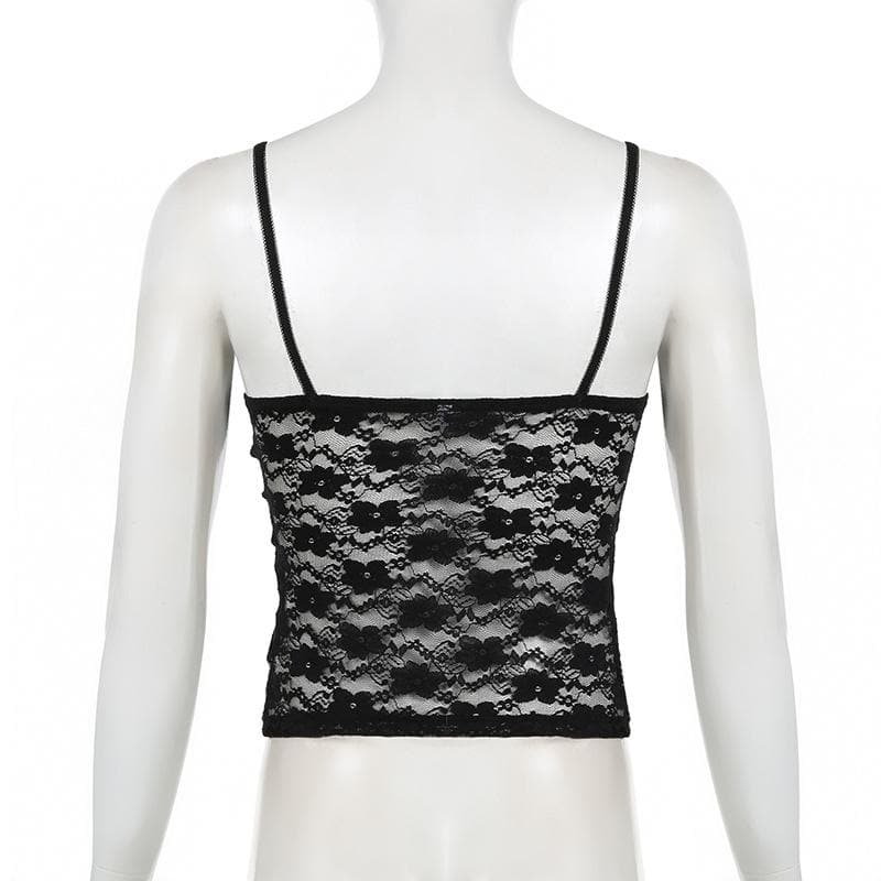 Romantic Grunge Lace Cami Top - Edgy Fall Style & Layering Essential