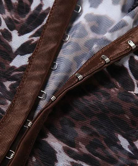 Wild Instincts Leopard Mesh Cami & Ruffle Shorts Set - Fierce Fall Loungewear