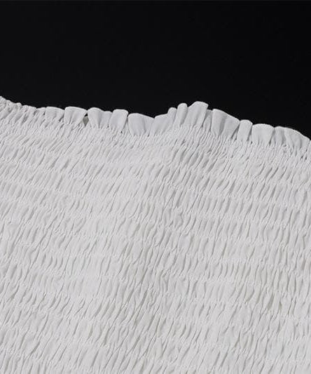 Effortless White Smocked Strapless Maxi Dress - Tiered Lace Boho Style for Your Resort Getaway