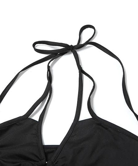 Siren Black O-Ring Cutout Halter Monokini | Statement Vacation & Party Bodysuit