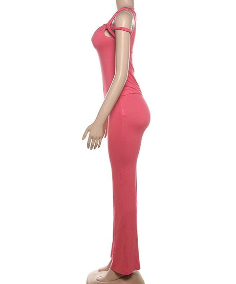 Women's Fall Chic Knot-Detail Lounge & Go Pant Set - Comfy & Stylish 2-Piece Outfit