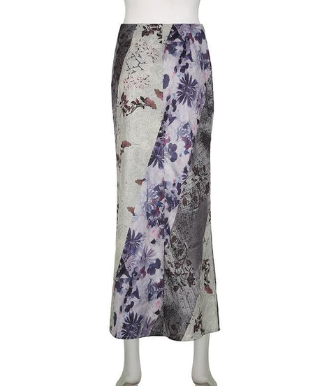 Bohemian Dream Fall Floral Patchwork Maxi Skirt for Women